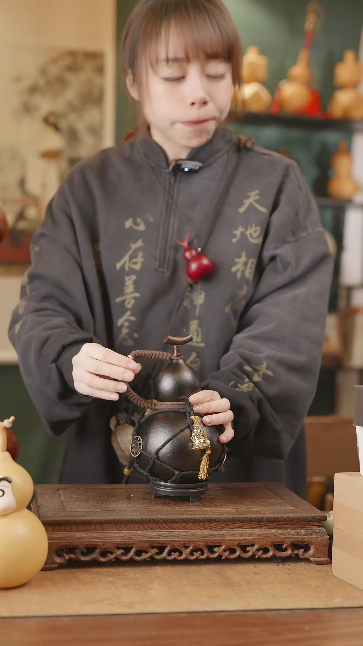 【闪购商品】208号精品天然大漆工艺防渗内胆酒葫芦~