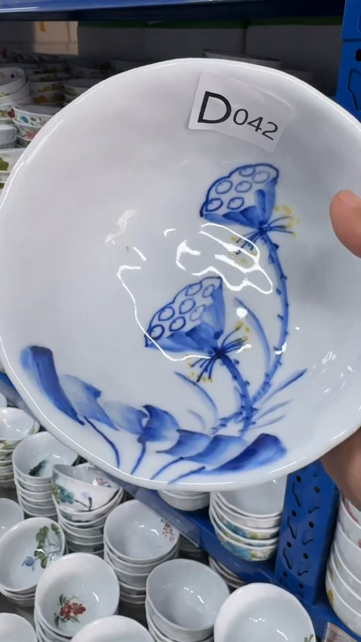 瓷片景德镇高温陶瓷食品级手绘釉中彩-捏捏碗