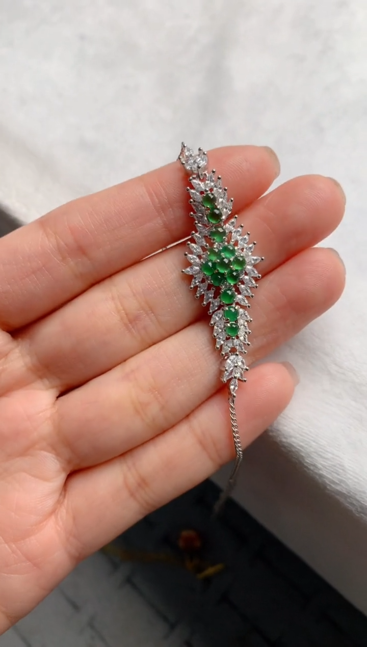 【闪购商品】翡翠手链银S925镶嵌1号