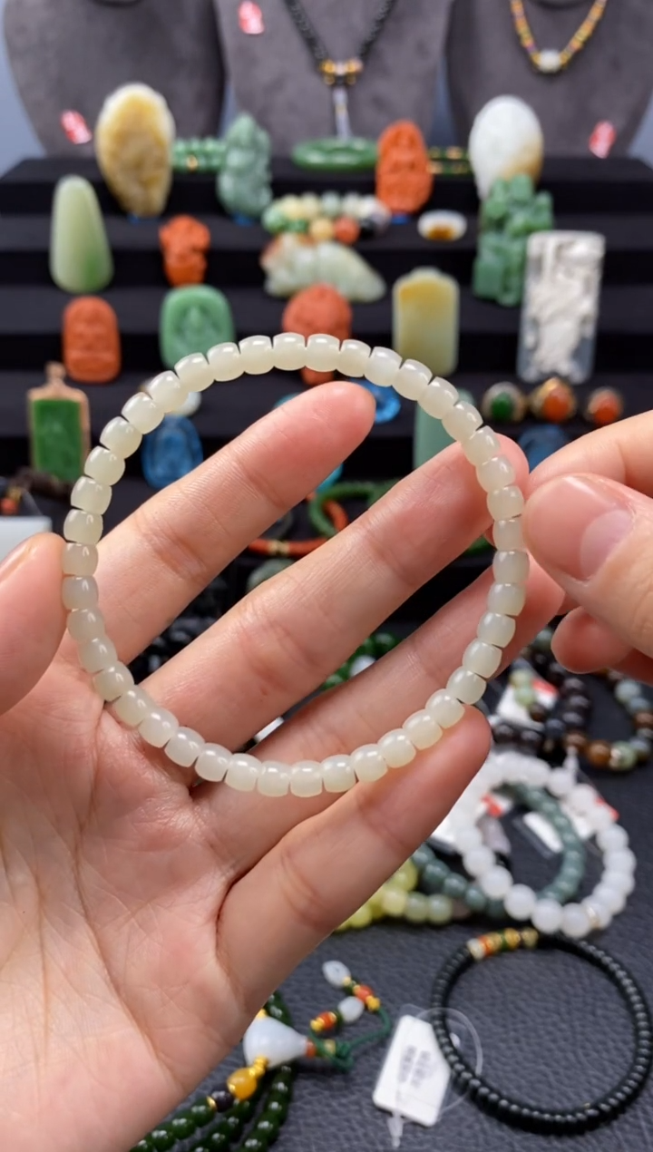 【闪购商品】和田玉-未镶嵌5mm极致弧手串