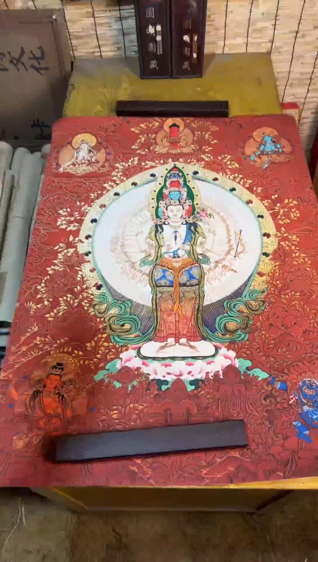 卷轴画精品唐卡===藏藏-彩塘千手观音