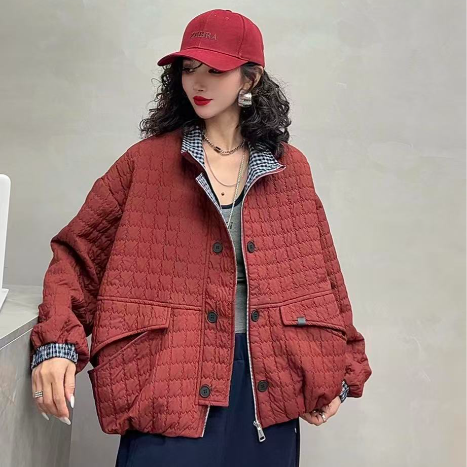 16340新款秋冬时尚休闲宽松百搭棉衣