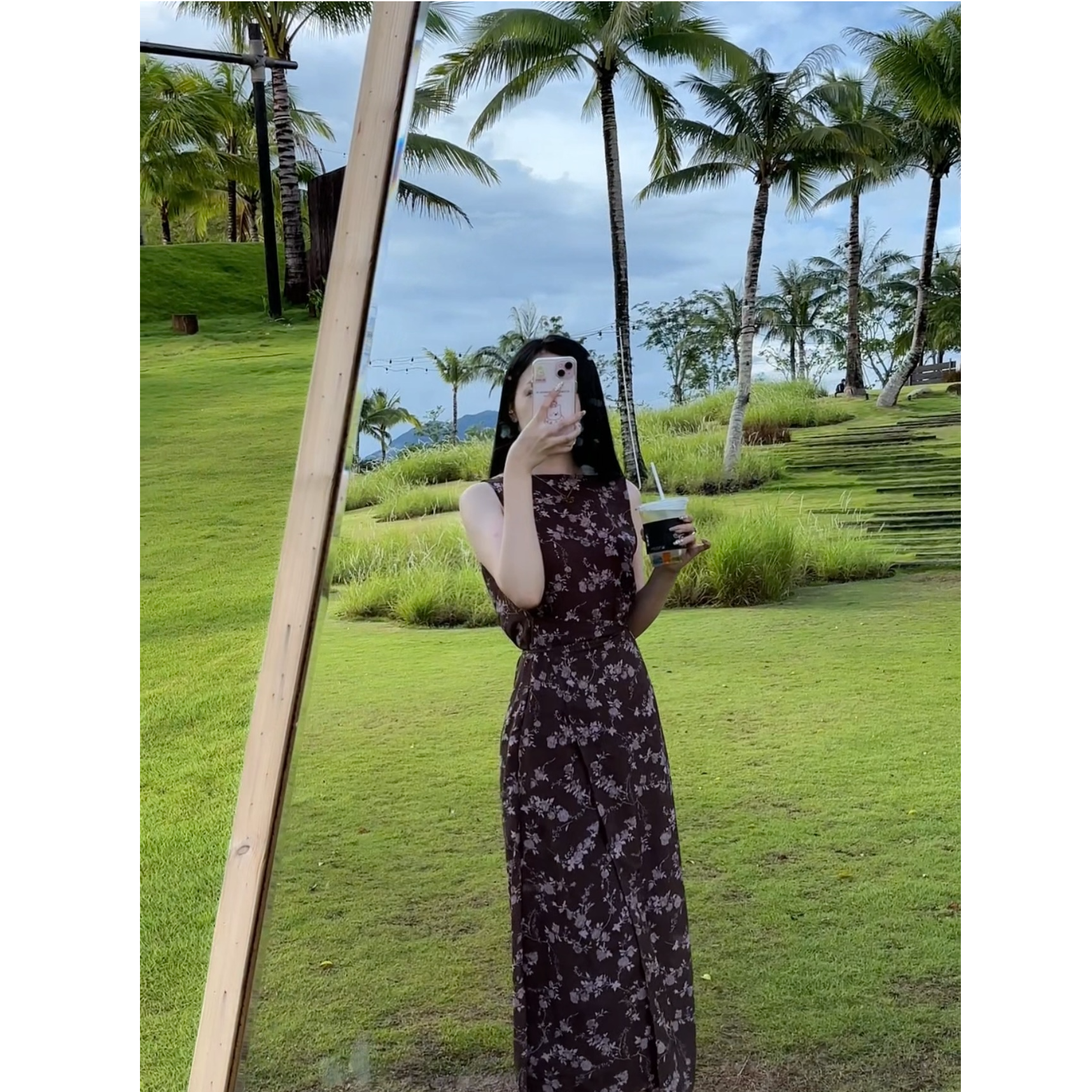 【星语】碎花连衣裙修身气质显瘦