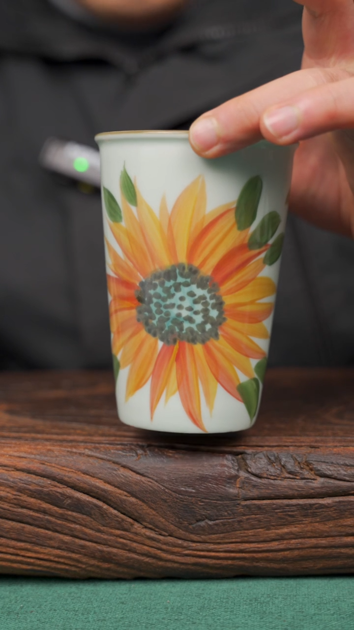 【闪购商品】瓷片35寻一缕瓷香杯釉下手工手绘瓷器