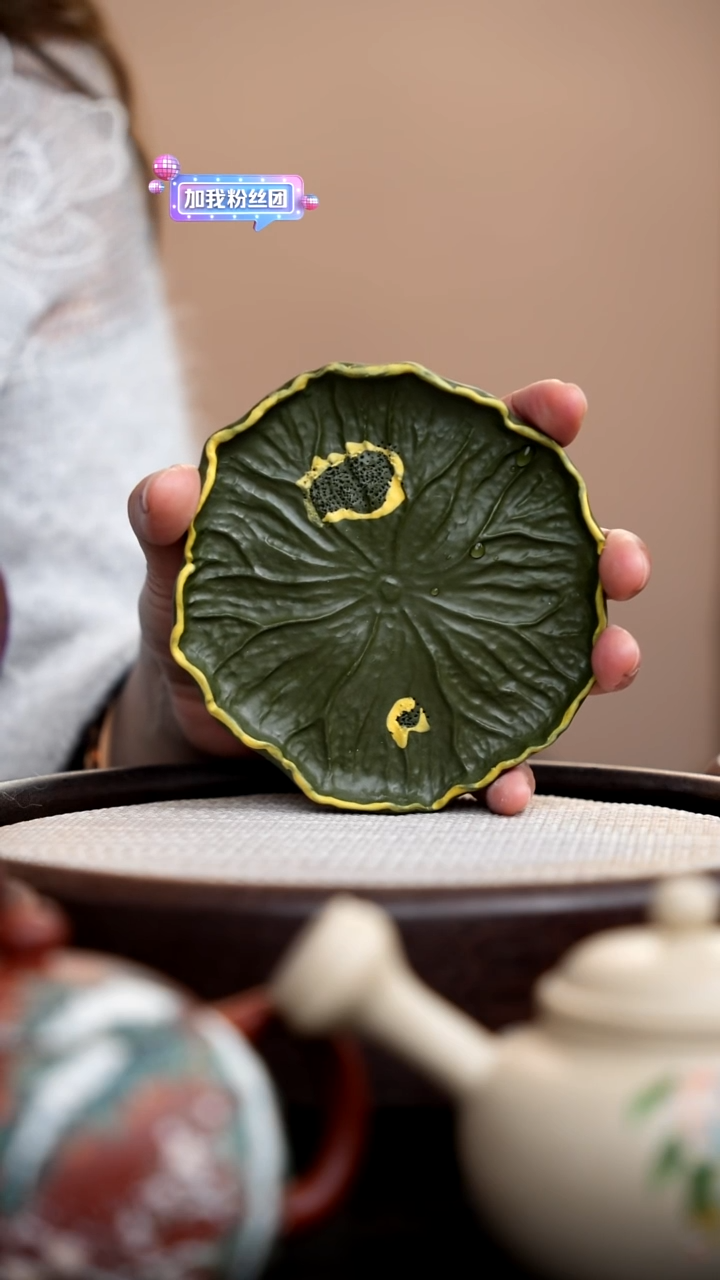 茶壶紫砂民国绿荷叶壶承仿生