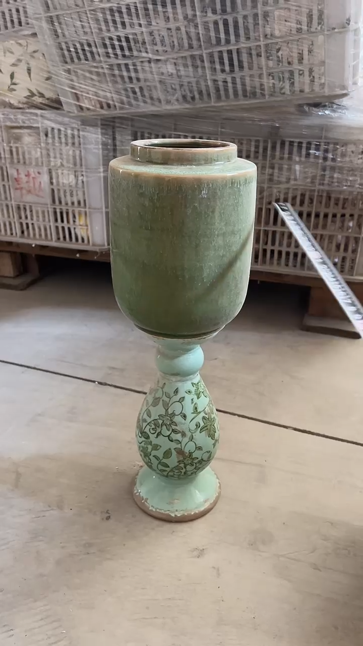 【闪购商品】陶瓷花盆高21cm内口9.5cm