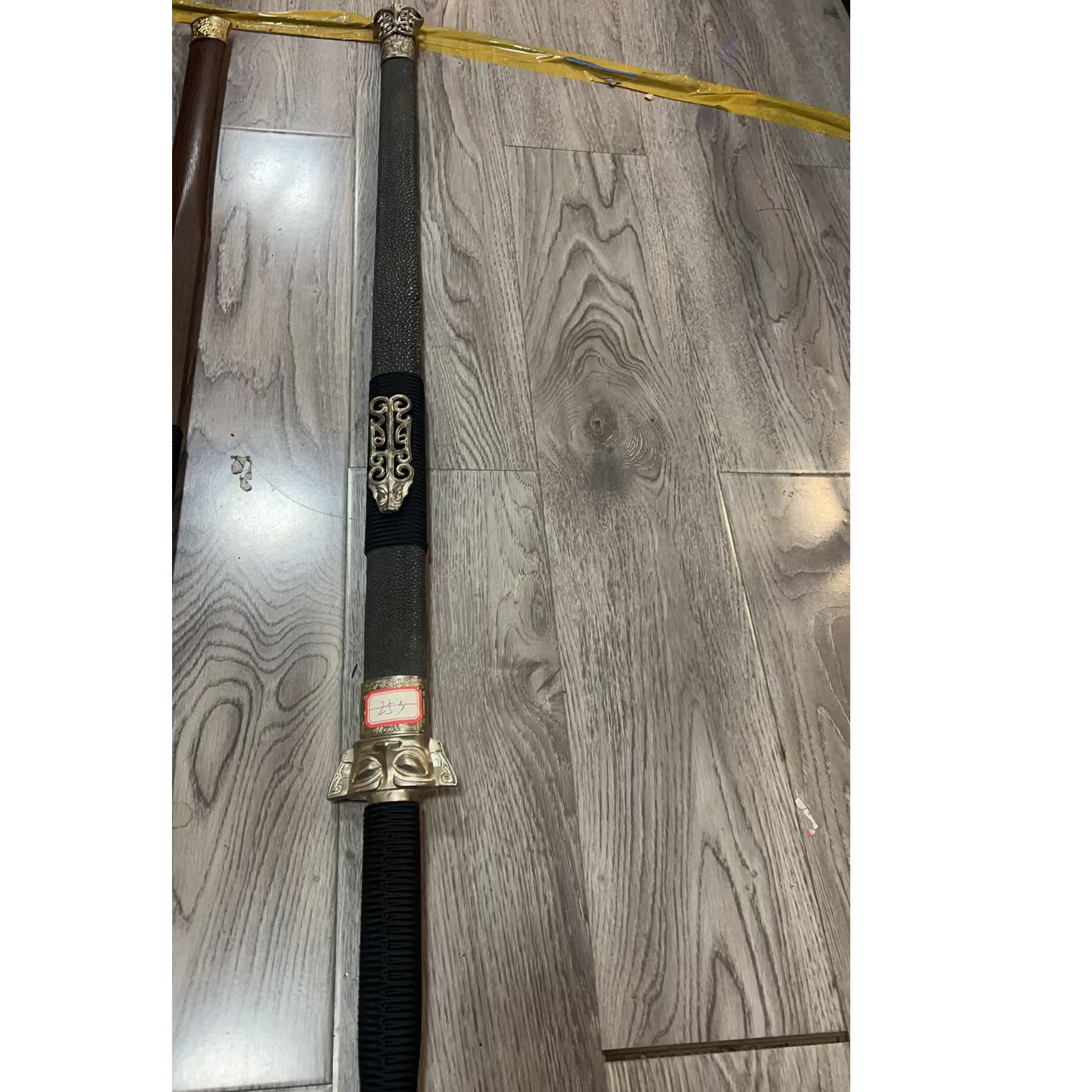 白铜装全包鱼皮鞘神农剑自炼钢未开刃253