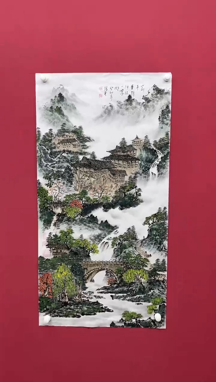 【闪购商品】国画吴-现场四尺山水/无框/W