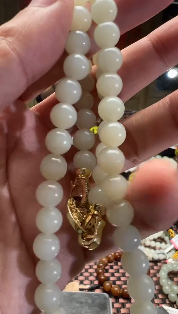 【闪购商品】和田玉项链未镶嵌且末料米达项链卡8妈妈链