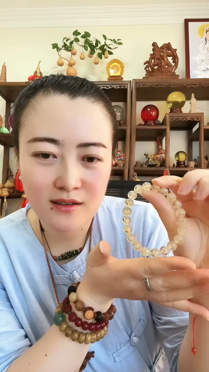 滔*黄色 大珠 单圈手链 滔滔