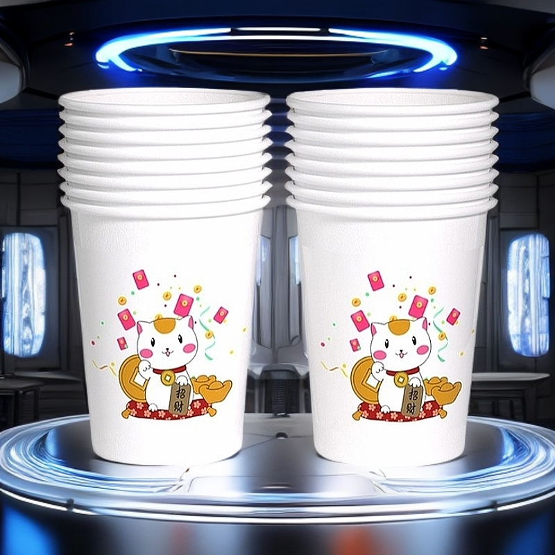新款防烫卡通纸杯家庭办公适用随机图案200只