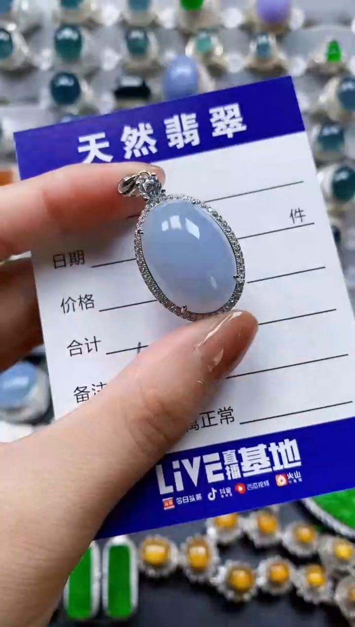 翡翠银S925镶嵌颈饰0628