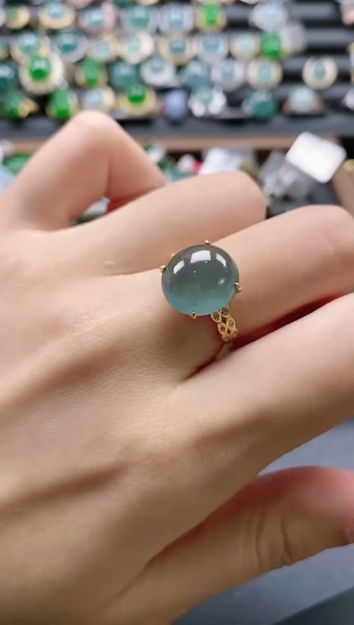 【闪购商品】翡翠戒指银S925镶嵌51511