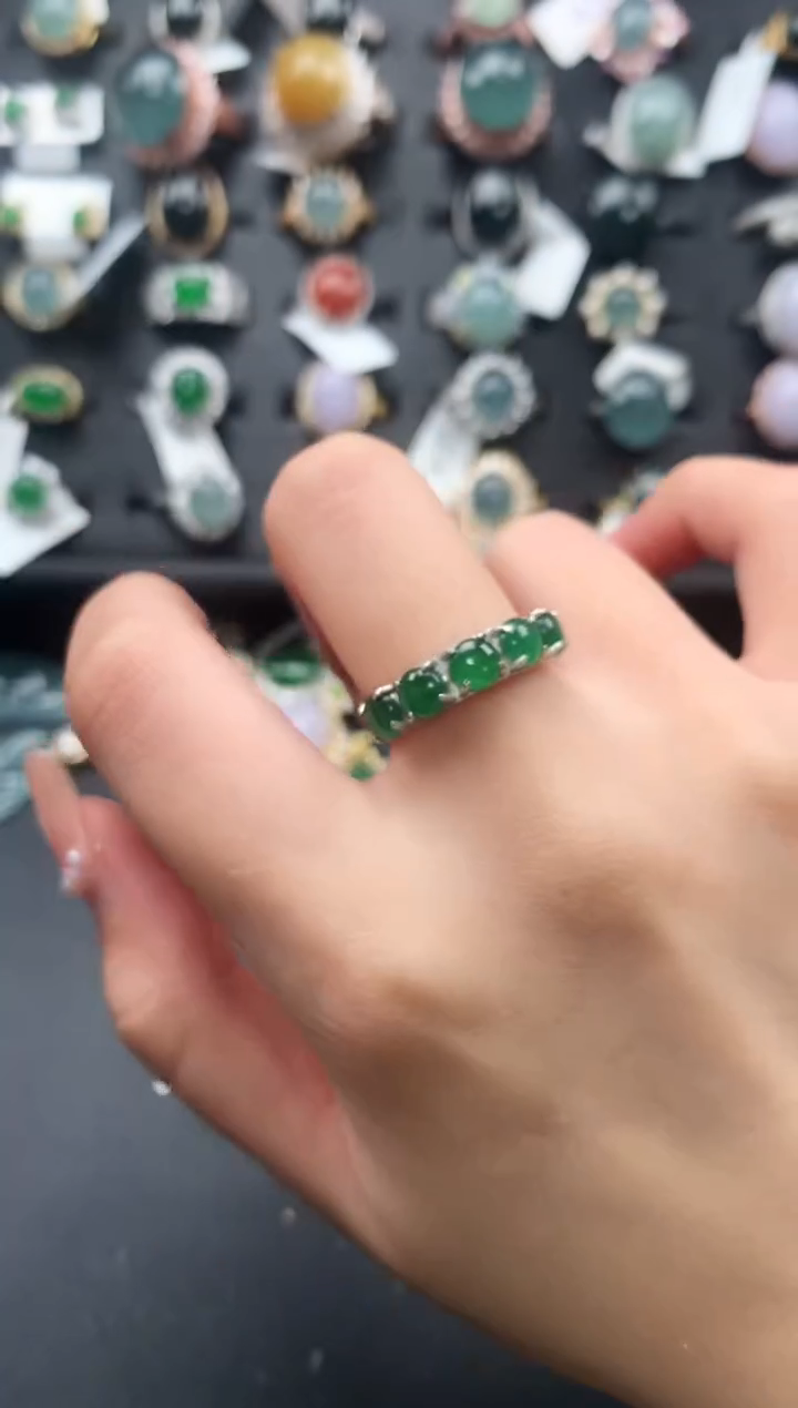 【闪购商品】翡翠戒指银S925镶嵌52114