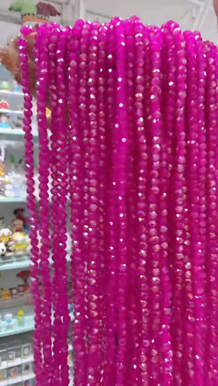 玻璃06106卡4水晶扁10条AB彩火龙果玉