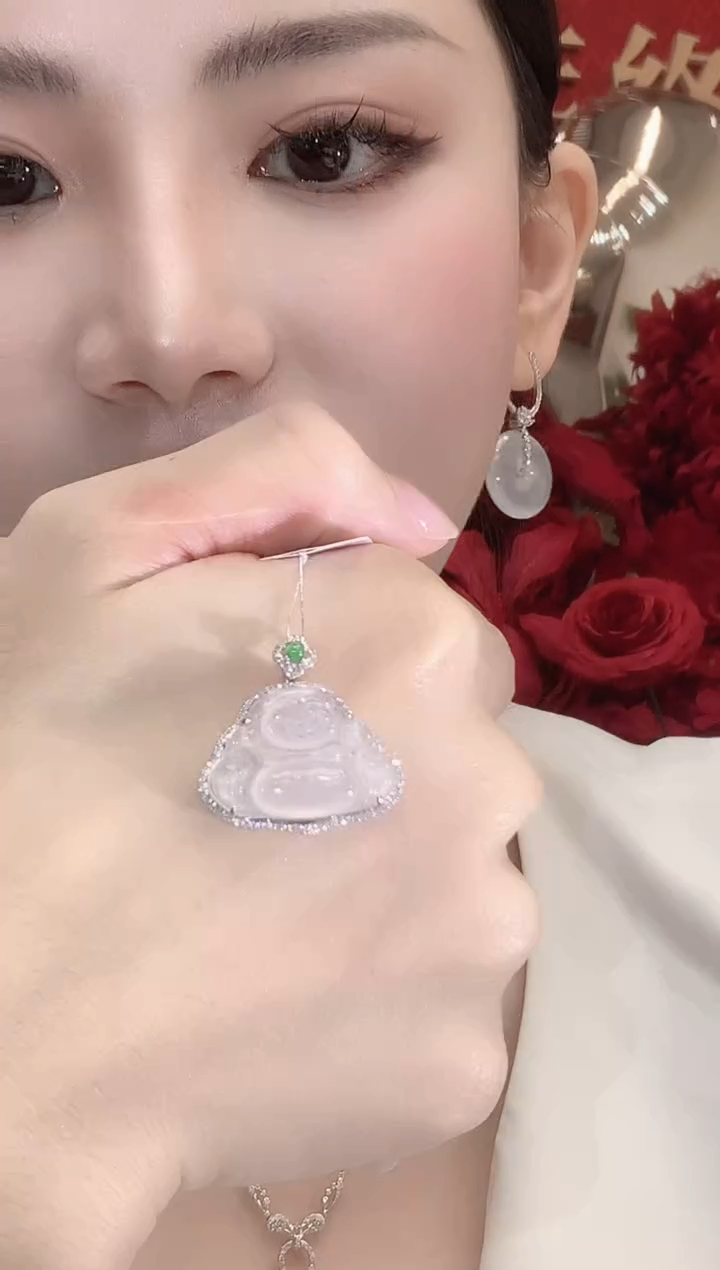 吊坠(不含链)18K金镶嵌翡翠A8 多样性发一件