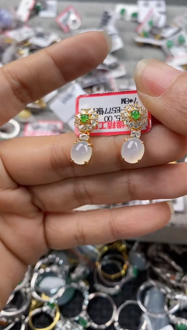 银S925镶嵌戒指翡翠1212---6