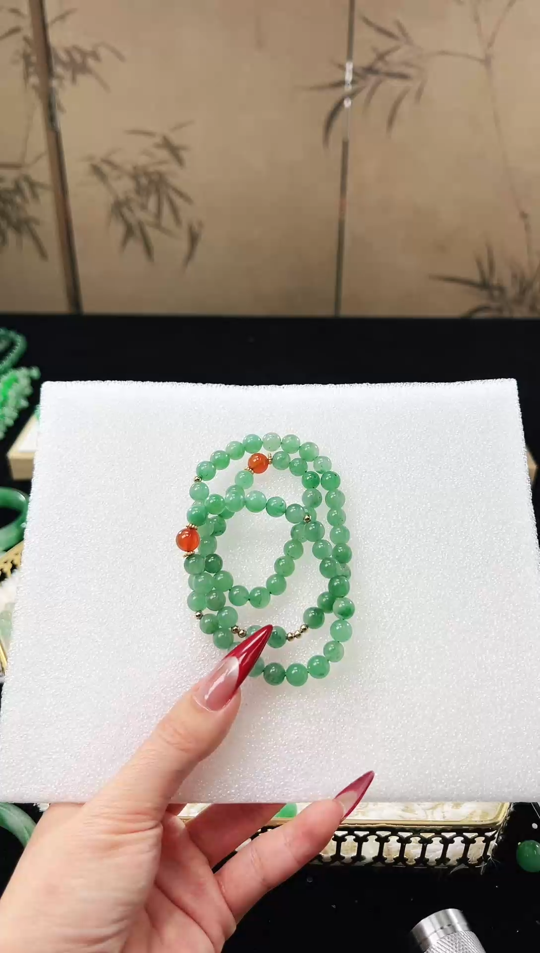 【闪购商品】石英质玉项链未镶嵌天然非洲翠项链