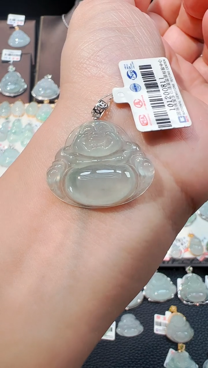 翡翠18K金镶嵌吊坠(不含链)佛公吊坠811