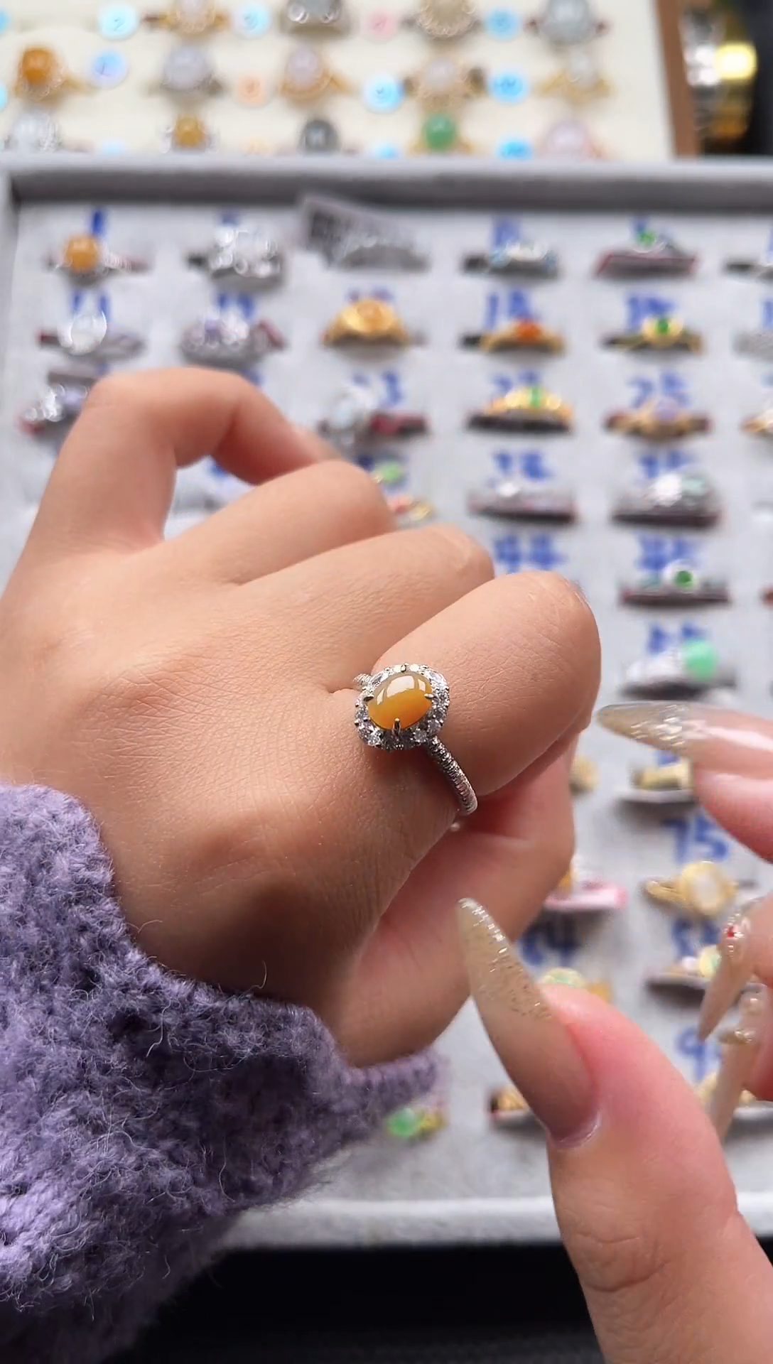 【闪购商品】翡翠戒指银S925镶嵌天然A货翡翠戒指