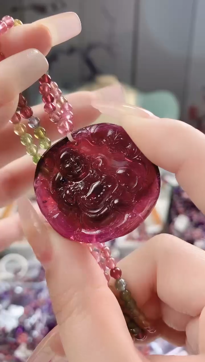 【闪购商品】碧玺佛公项链未镶嵌多人多样性发其一