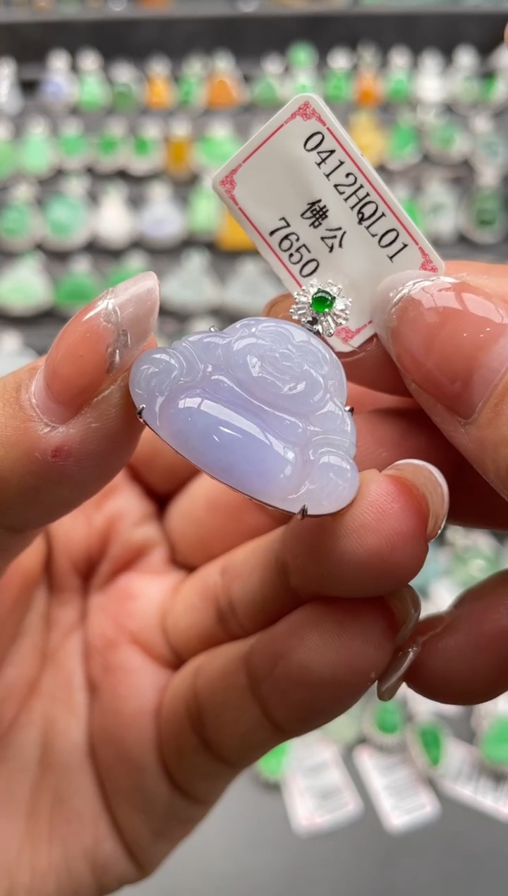 翡翠挂件18K金镶嵌0412HQL01