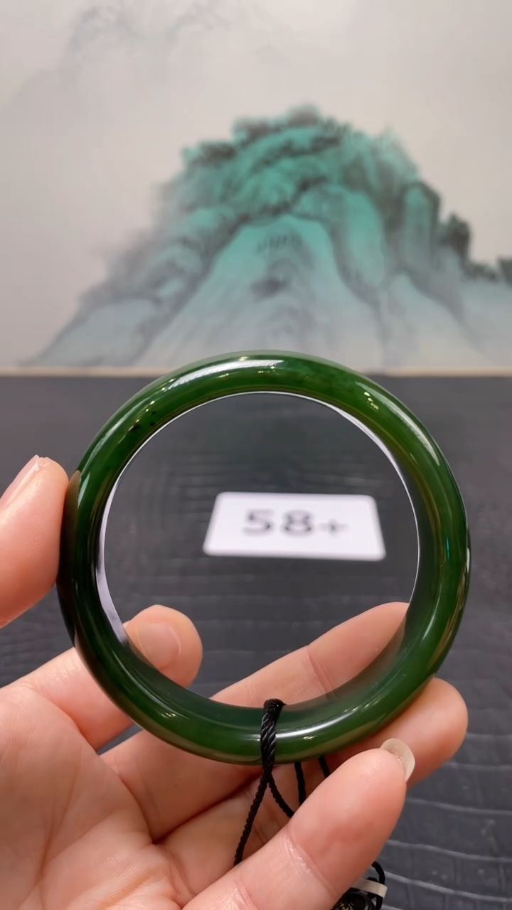 未镶嵌手镯和田玉（碧玉）梧*雨58+