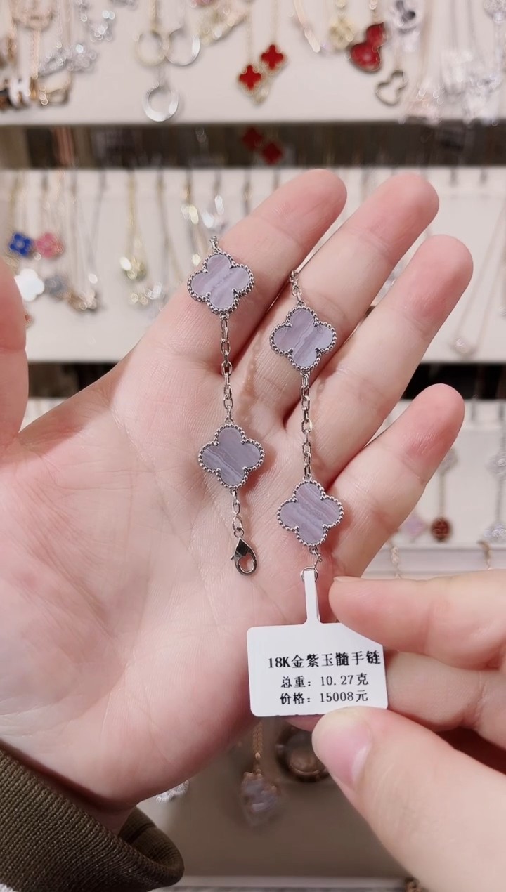 【闪购商品】玉髓手饰18K金镶嵌18K金镶嵌 K白