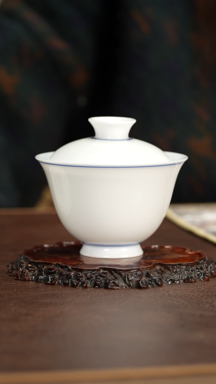 【闪购商品】博瑞堂薄胎元宝盖碗