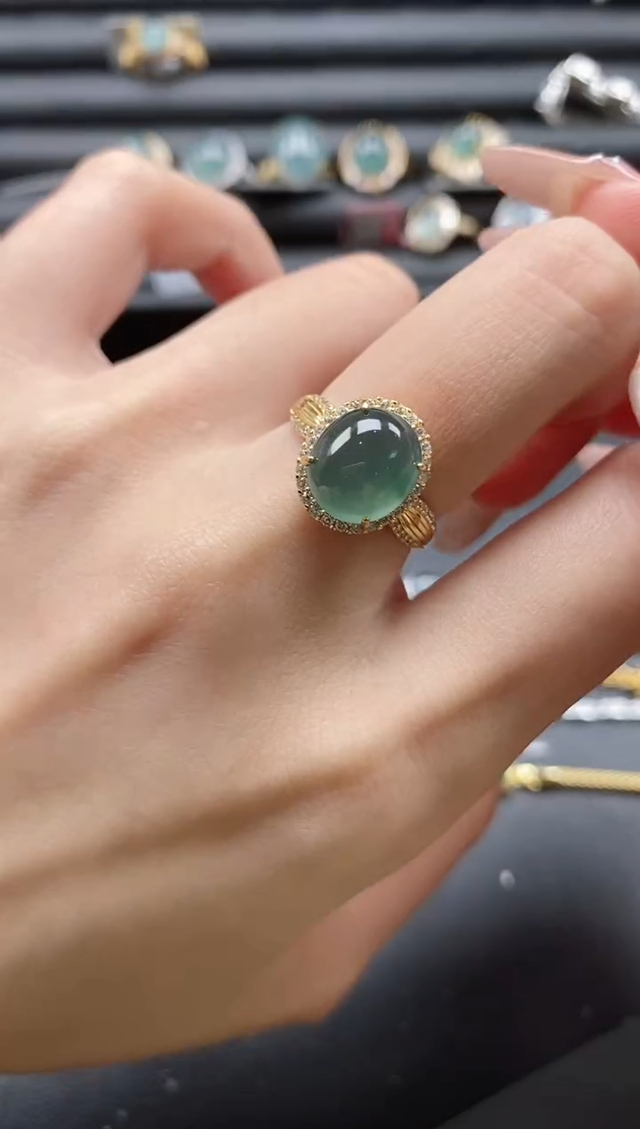 【闪购商品】翡翠戒指银S925镶嵌51151