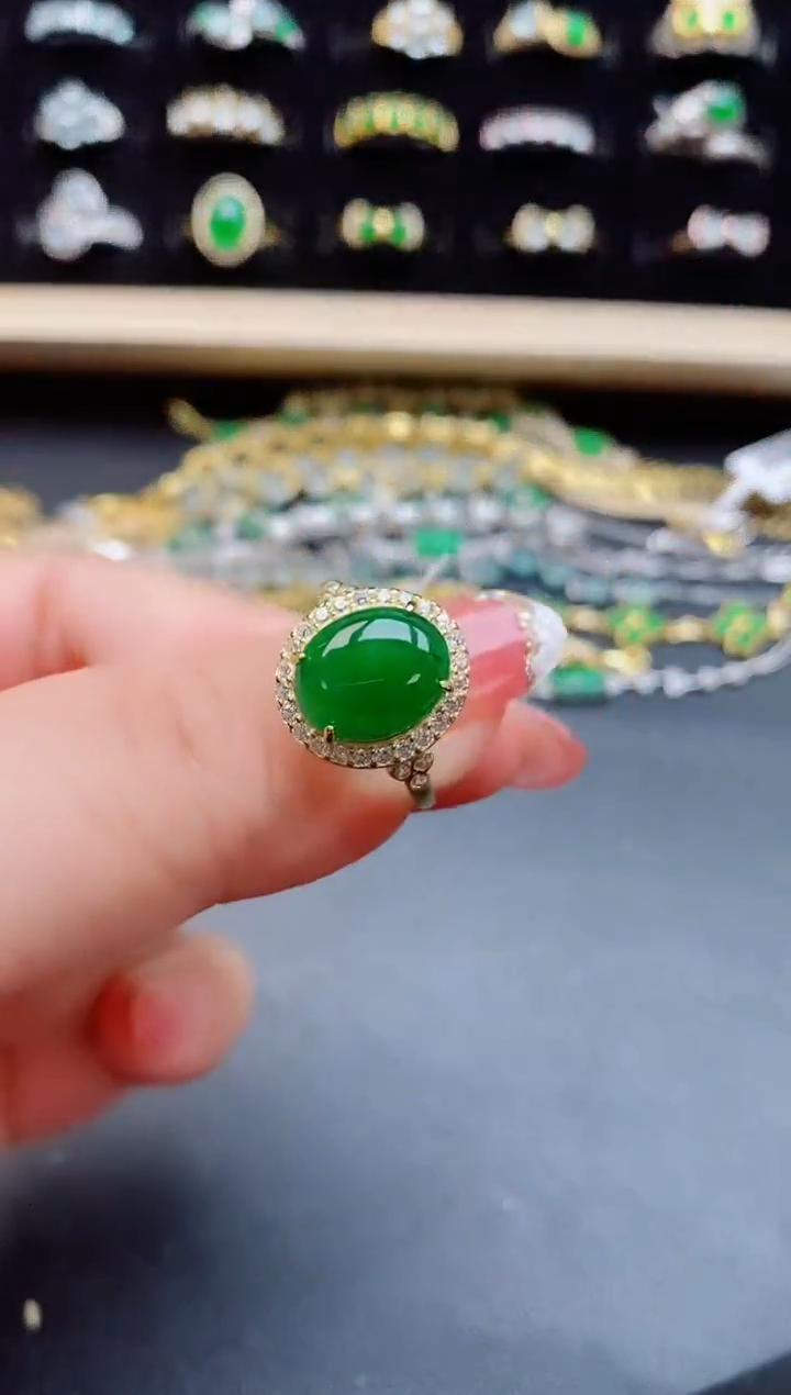 【闪购商品】翡翠戒指银S925镶嵌5080550