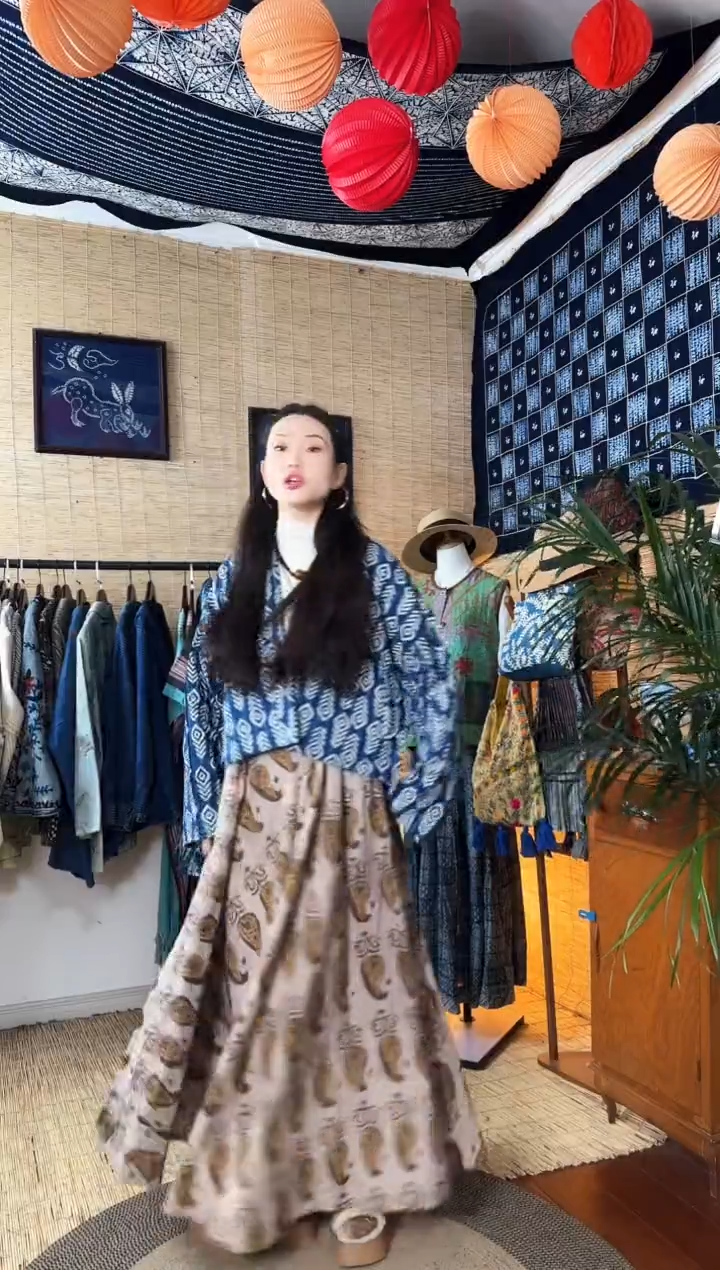 【闪购商品】设计师款蓝中式一粒扣