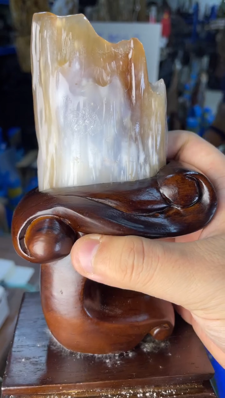 未镶嵌手把硅化玉34