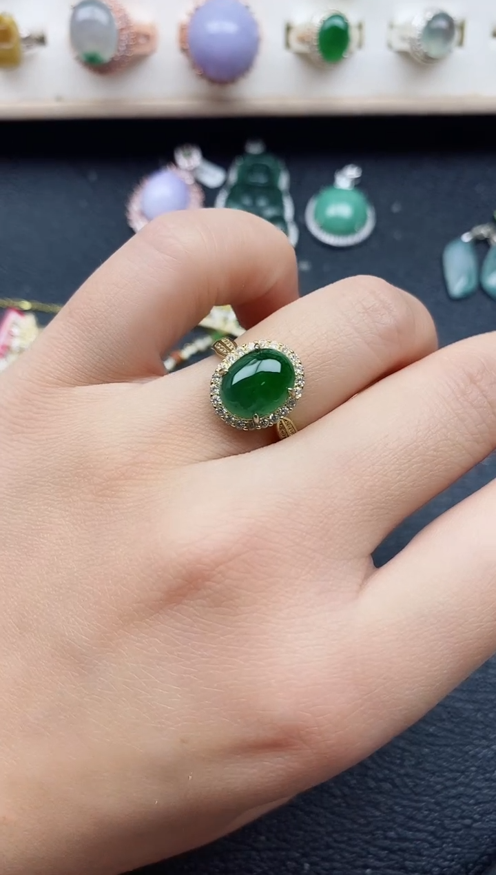 【闪购商品】翡翠戒指银S925镶嵌11111