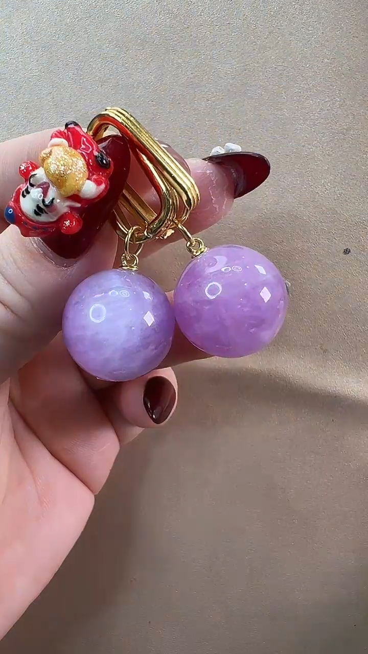 【闪购商品】锂辉石耳环银S925镶嵌耳环