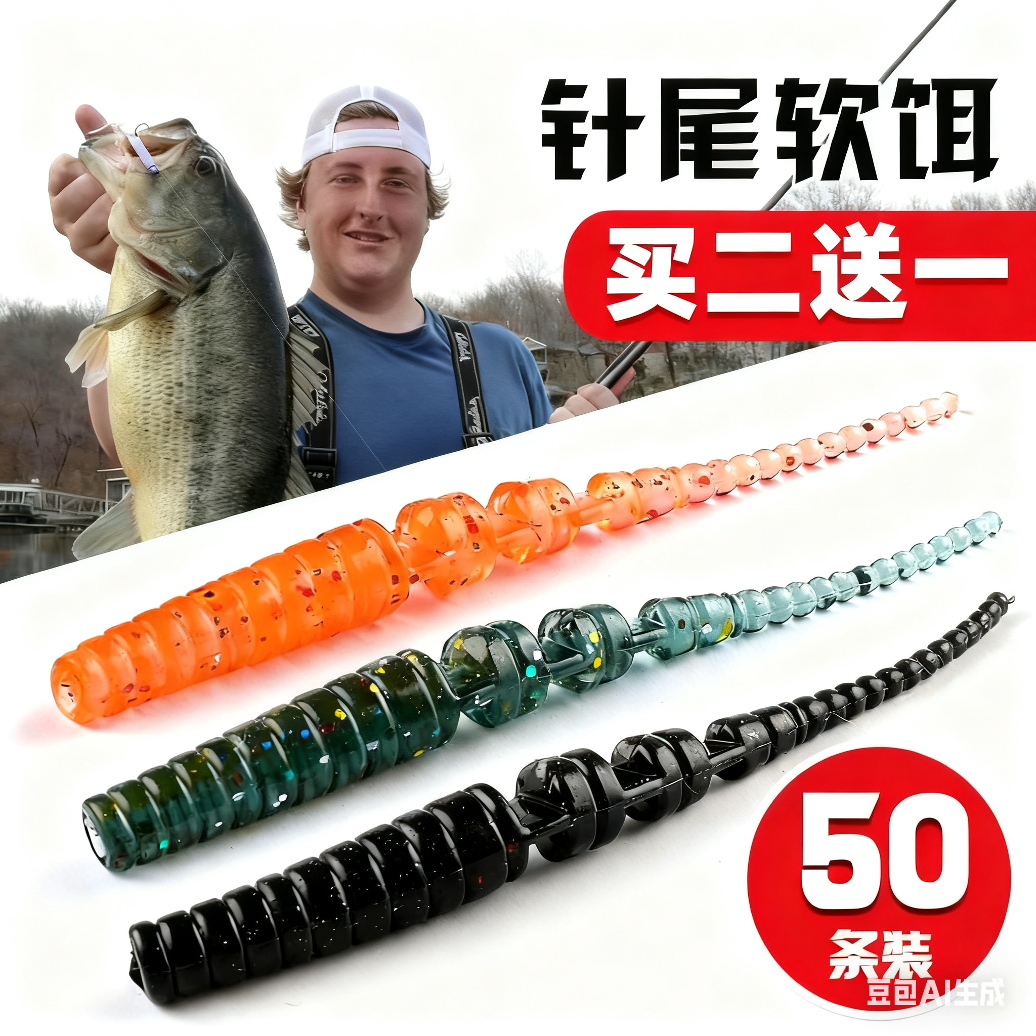 熊王路亚针尾软饵强力诱鱼根钓摇摆软虫鲈鱼鳜鱼翘嘴马口通杀神饵