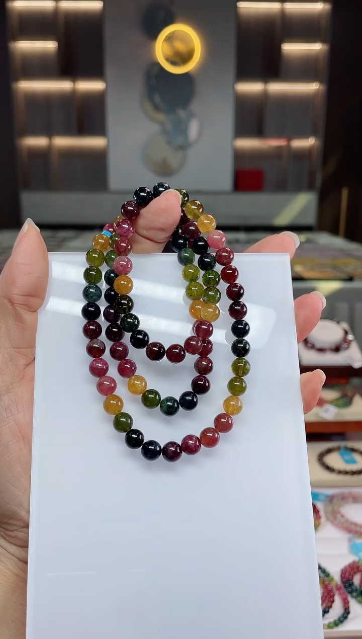【闪购商品】碧玺三圈手串未镶嵌（多样性发一条）Q
