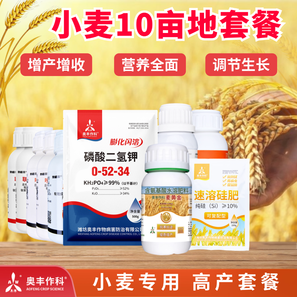 小麦专用增产套餐农用麦穗抗倒籽粒饱满防早衰麦田提质营养正品