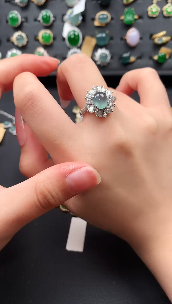 【闪购商品】翡翠戒指银S925镶嵌5631412