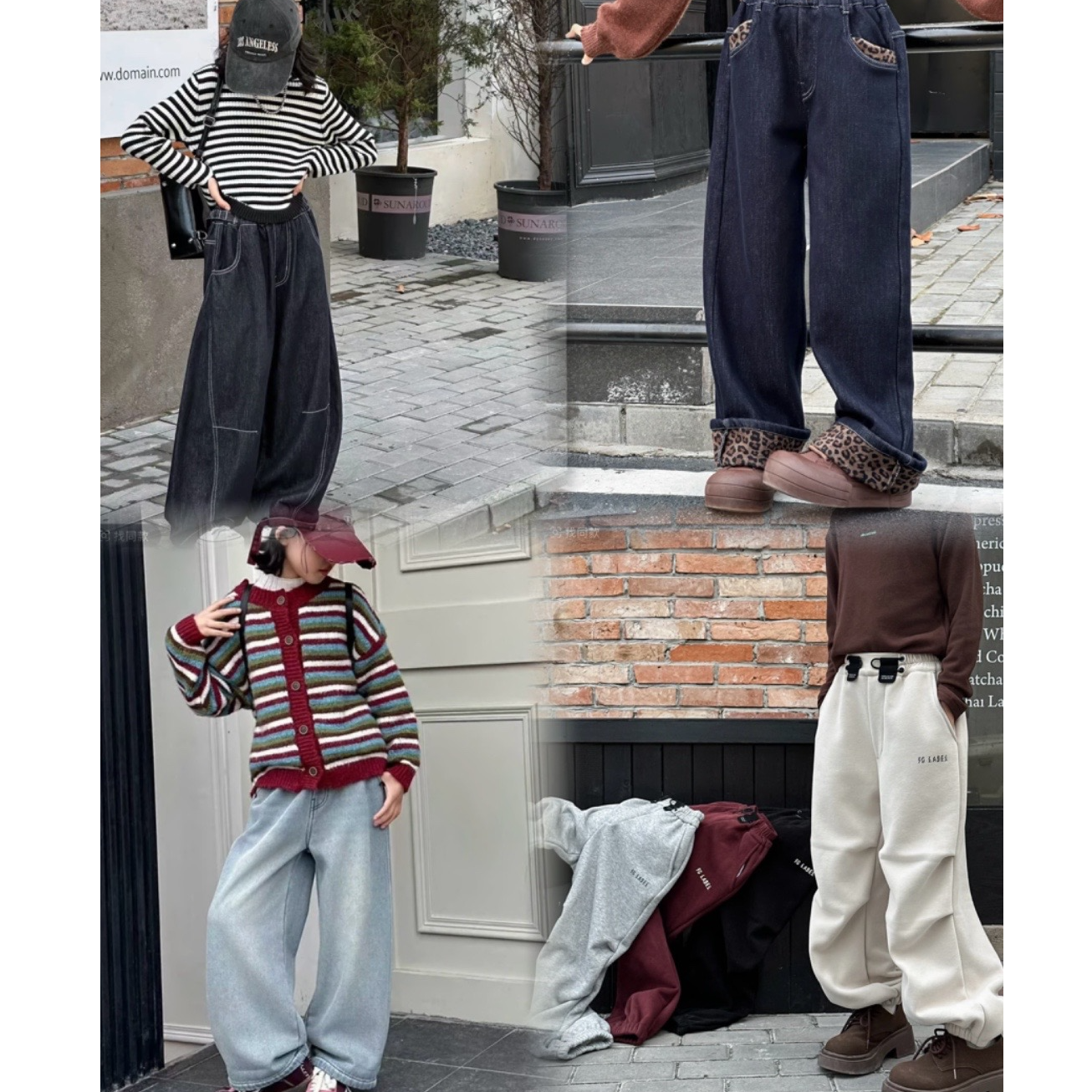 清货价/ 现货 冬款加绒亲子装潮童穿搭必备时尚洋气宽松儿童裤子