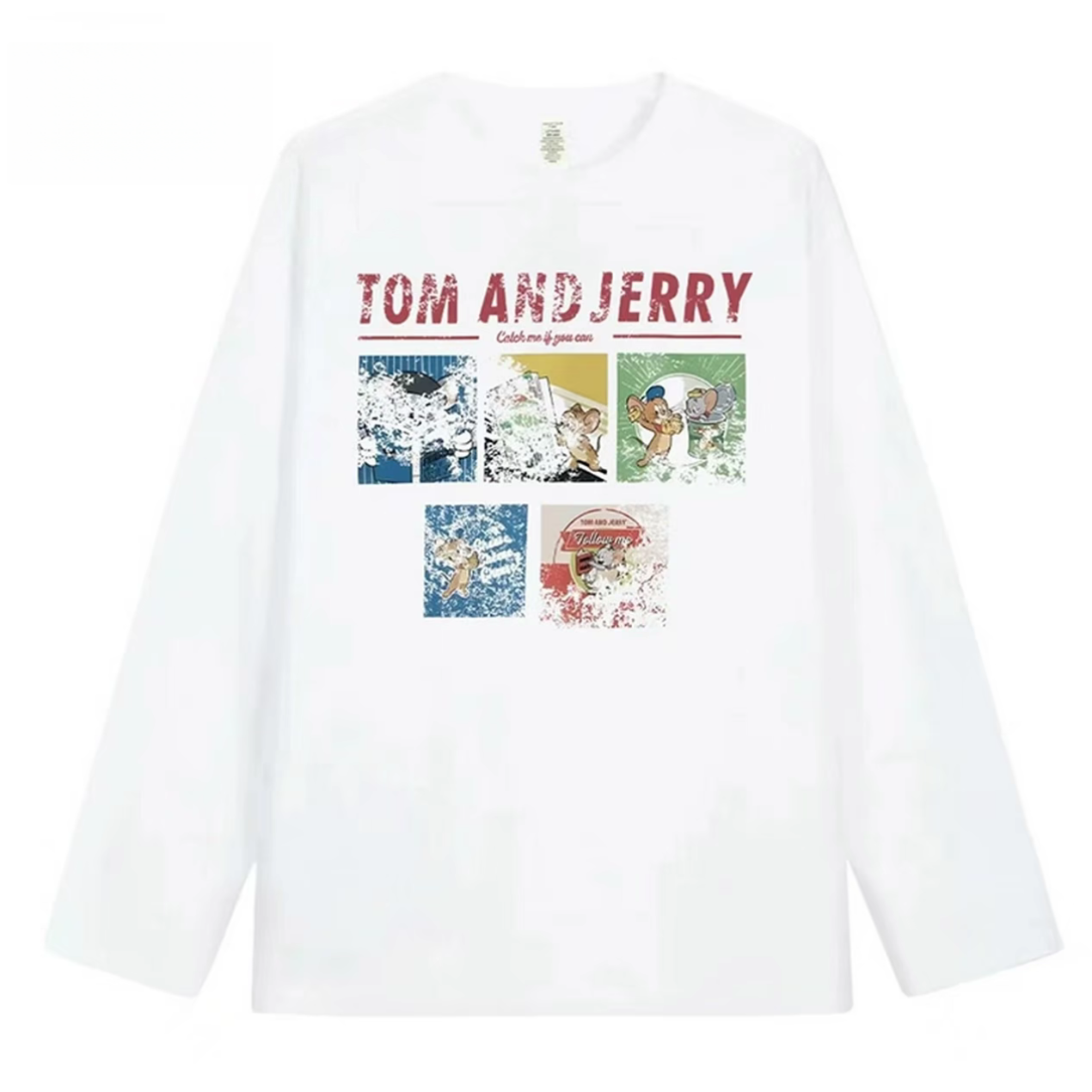 【品牌上新】长袖圆领男士秋冬宽松印花T恤运动时尚情侣印花休闲