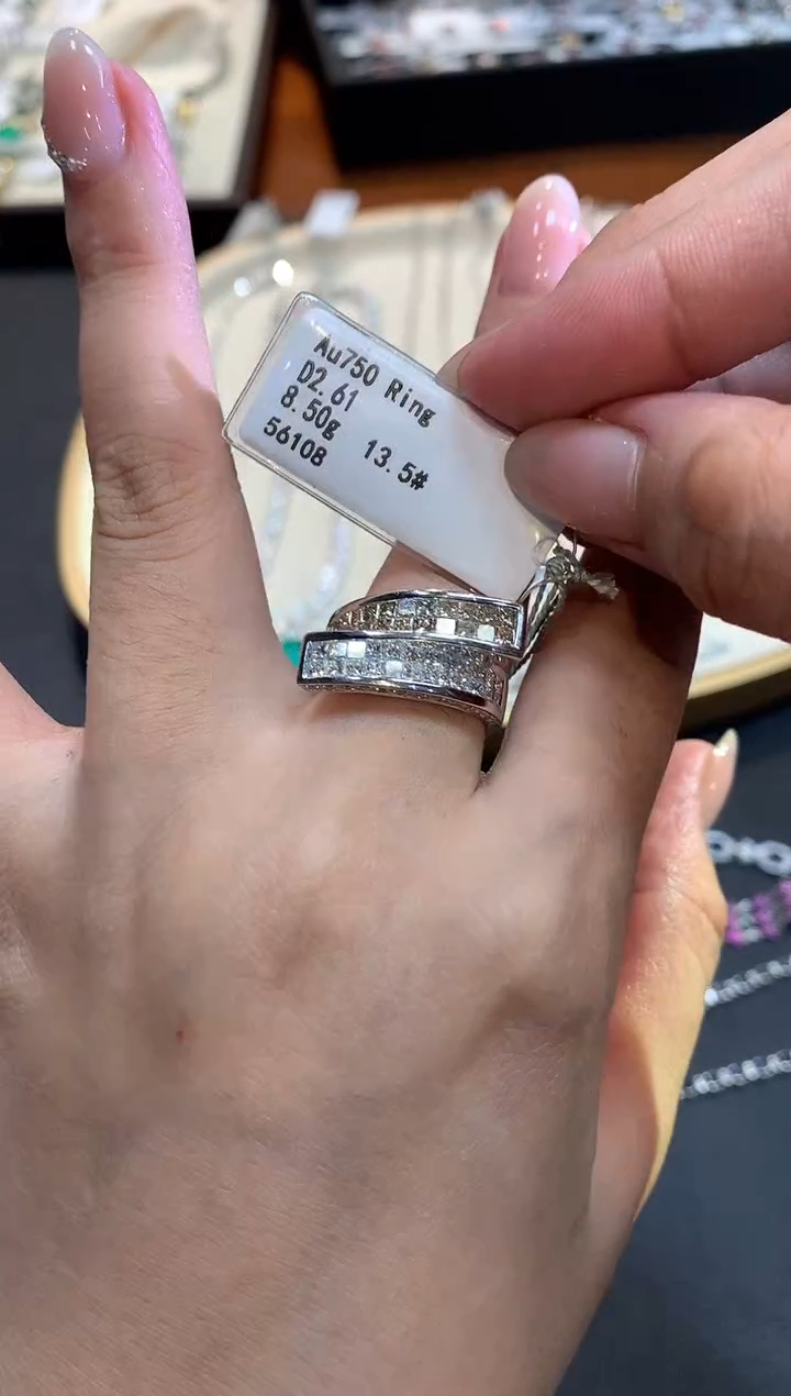 戒指/指环18K金镶嵌天然钻石D294|19800