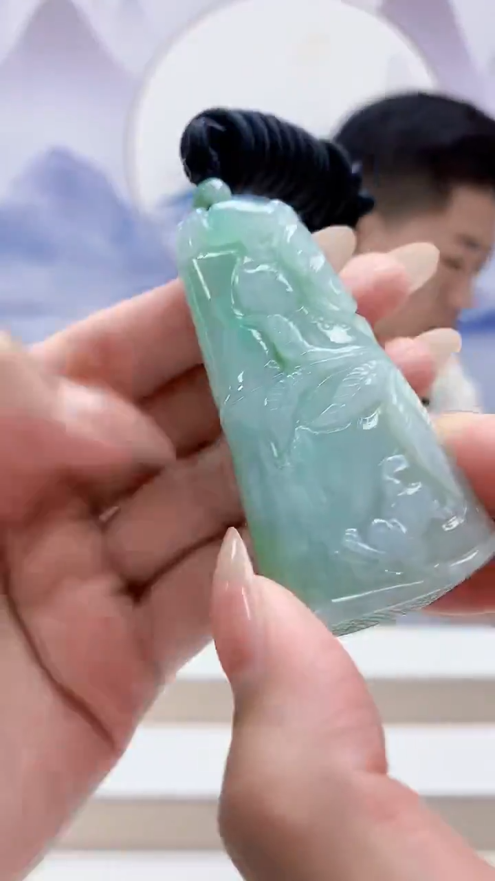 未镶嵌定制翡翠4917MM-毛货挂件73