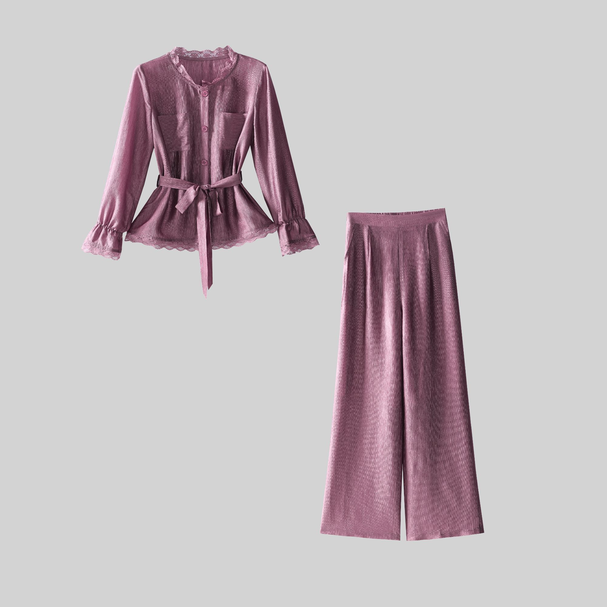 〈纪朵研〉1292气质显瘦时尚套装休闲通勤两件套