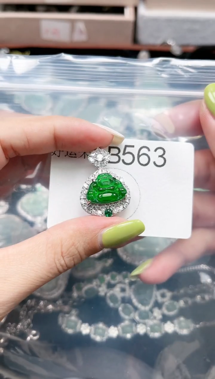 【闪购商品】翡翠颈饰未镶嵌赠皮绳563