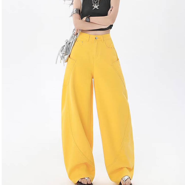 3号车-弯刀牛仔裤女2025秋新款设计感小众阔腿香蕉裤--不是图片款