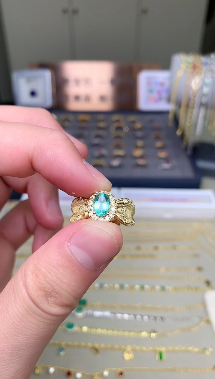 【闪购商品】祖母绿戒指银S925镶嵌戒指