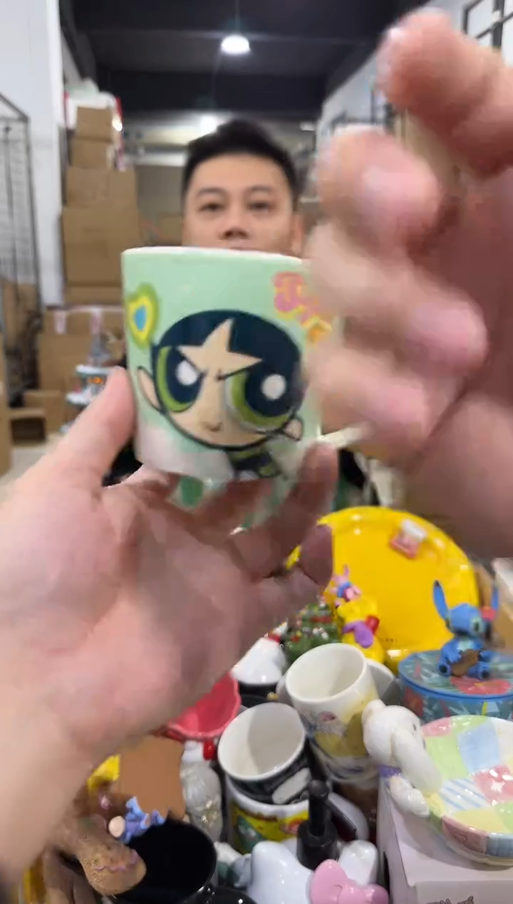瓷片毛毛刻度杯 