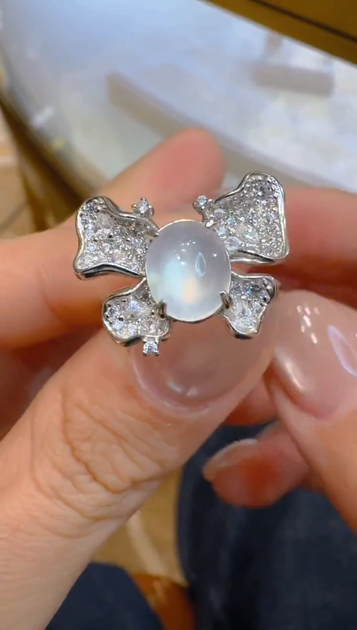 银S925镶嵌戒指翡翠多样性团购发一件