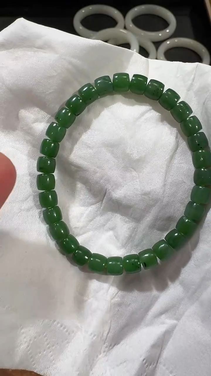 【闪购商品】和田玉手串未镶嵌1339碧玉极限弧（5.5*6.5）